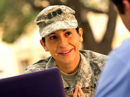 Military female student in uniform